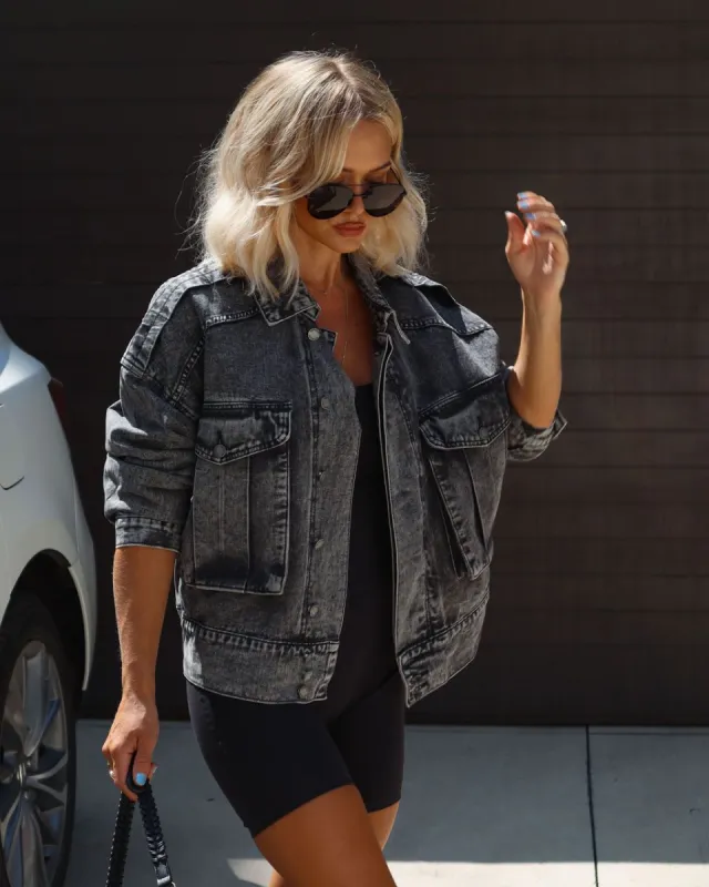 Houghton Cargo Denim Jacket - Black sold by Vici