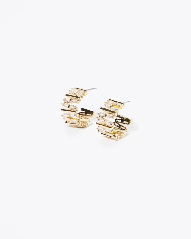 Moonlit Bay Hoop Earrings - Gold sold by Vici
