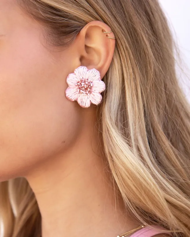 Briella Floral Earrings - Pink - SALE sold by Vici