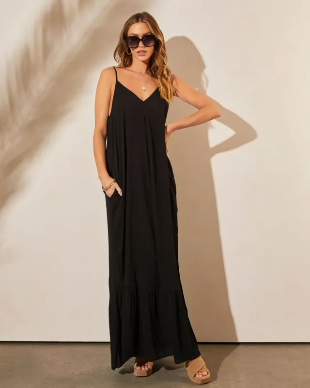 Kimonie Pocketed Maxi Dress - Black - FINAL SALE sold by Vici