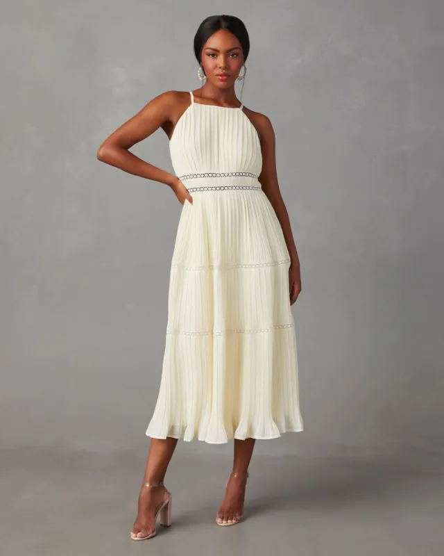 Lucienne Tiered Midi Dress - White - FINAL SALE sold by Vici