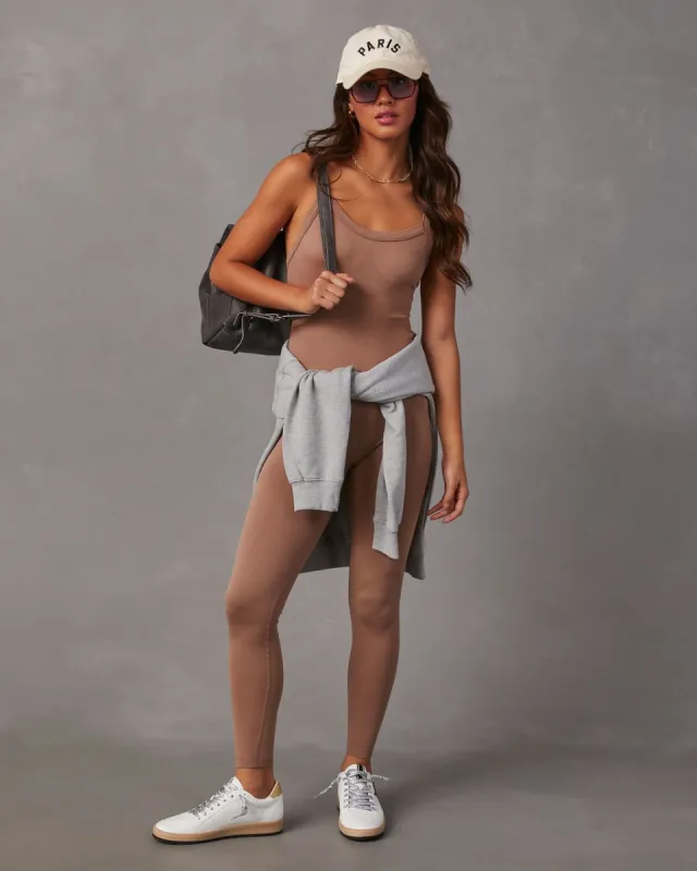 Sabina Active Jumpsuit - Taupe sold by Vici
