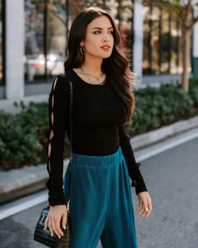 Nova Long Sleeve Cutout Top sold by Vici