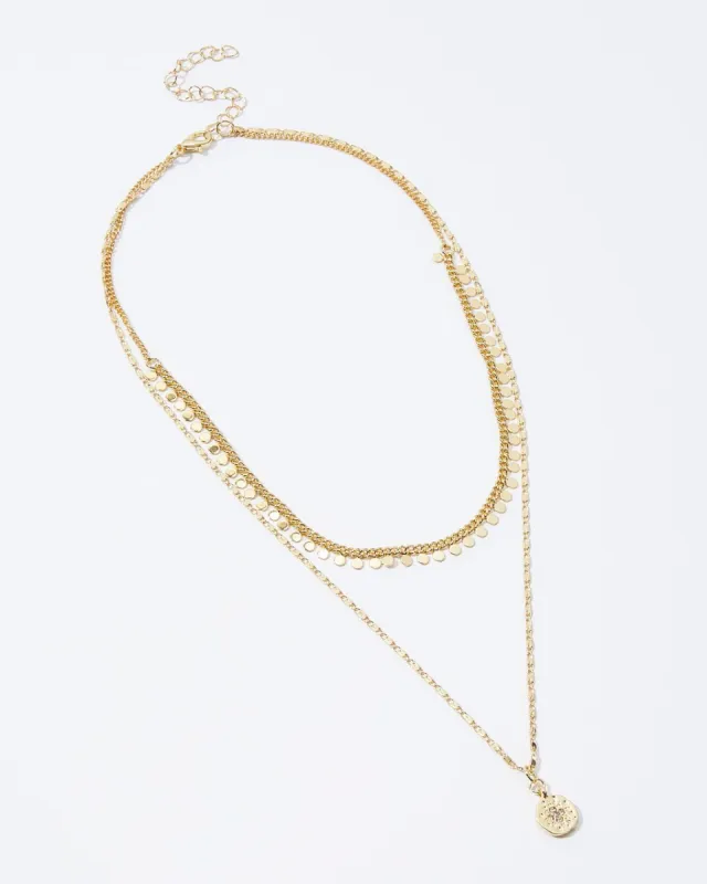 Samira Layered Charm Necklace - Gold sold by Vici