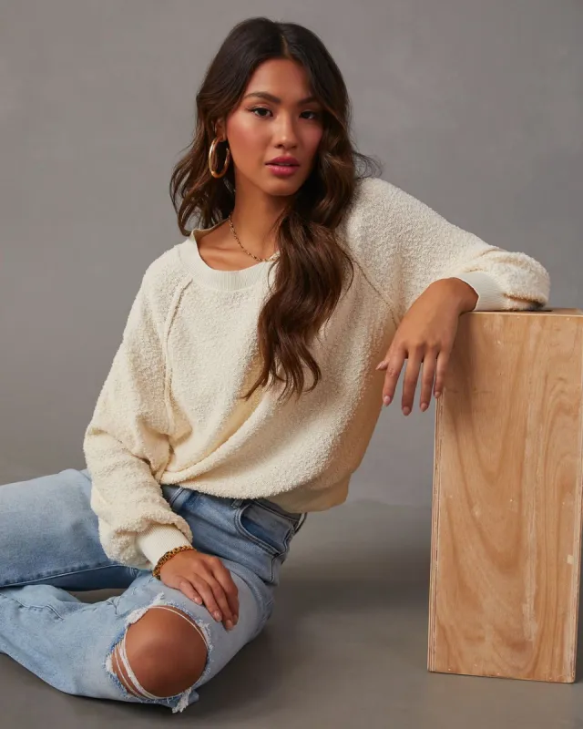 Harrington Crew Neck Pullover Sweater - Ivory sold by Vici