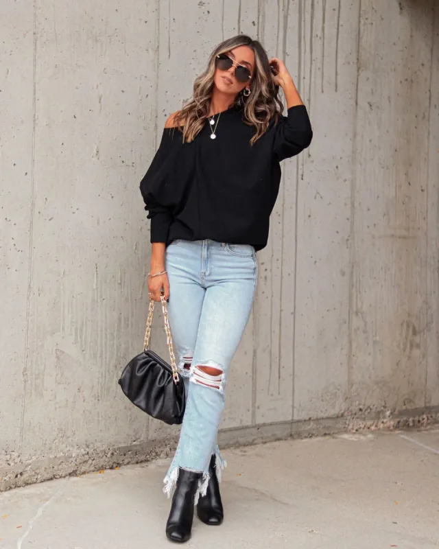 Fitch Waffle Knit Dolman Long Sleeve Top sold by Vici