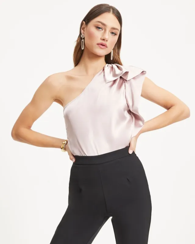 Malani Satin One Shoulder Top sold by Vici
