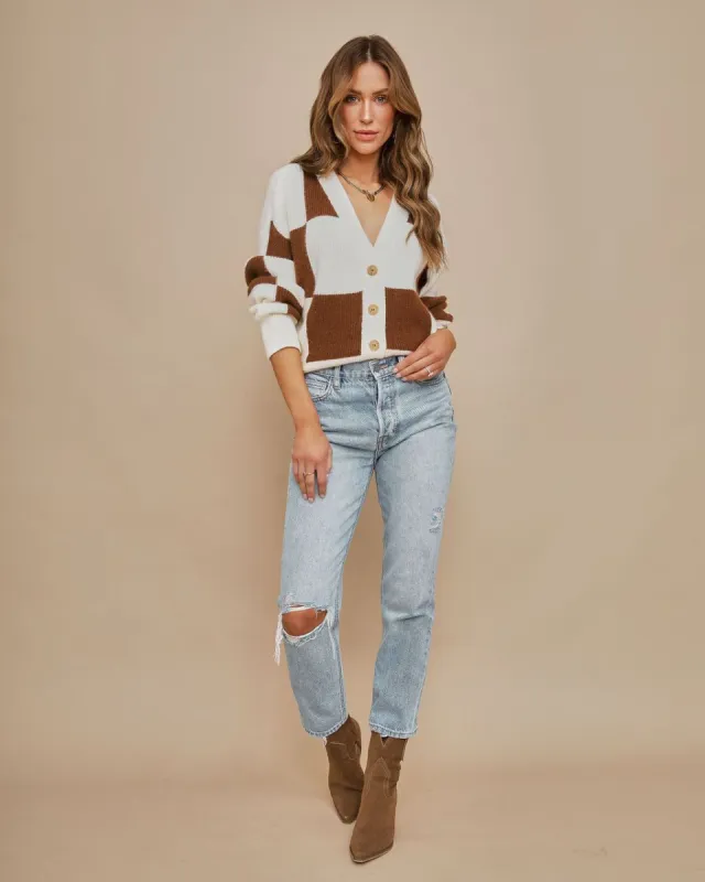 Try Your Best Check Cardigan - FINAL SALE sold by Vici
