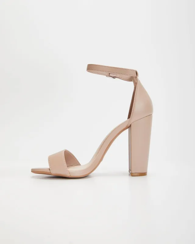 Kiko Ankle Strap Heels - Nude - SALE sold by Vici