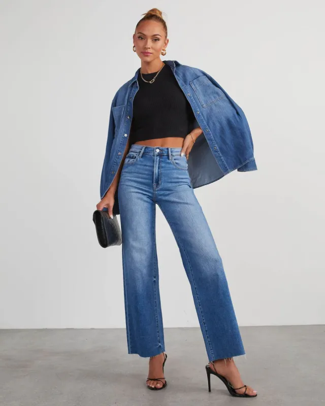 VICI Icon High Rise Straight Jeans - Medium Wash sold by Vici