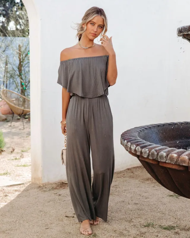 Antonella Off The Shoulder Pocketed Jumpsuit sold by Vici