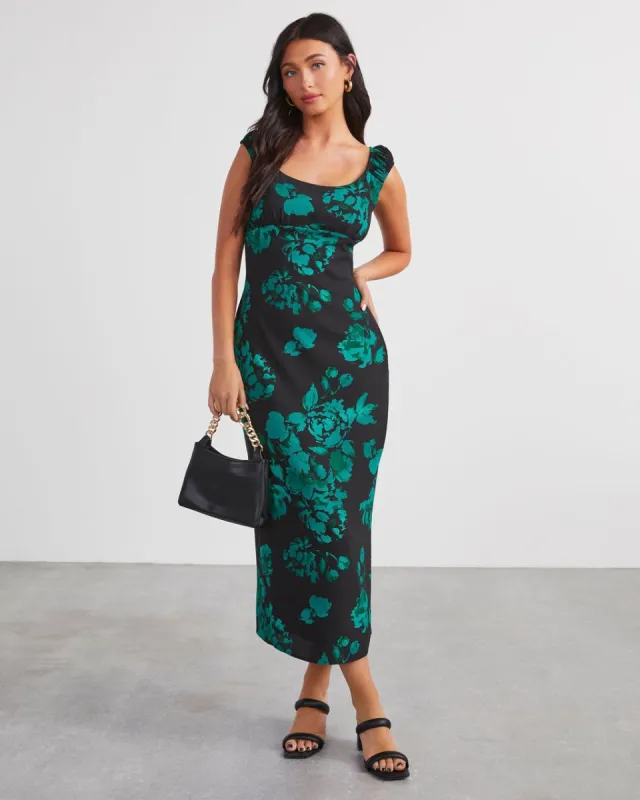 Lucky In Love Floral Midi Dress sold by Vici