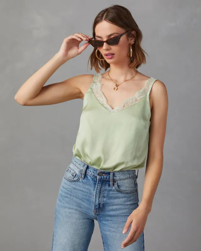 Donatella Satin Lace Bodysuit - Mint Green - FINAL SALE sold by Vici