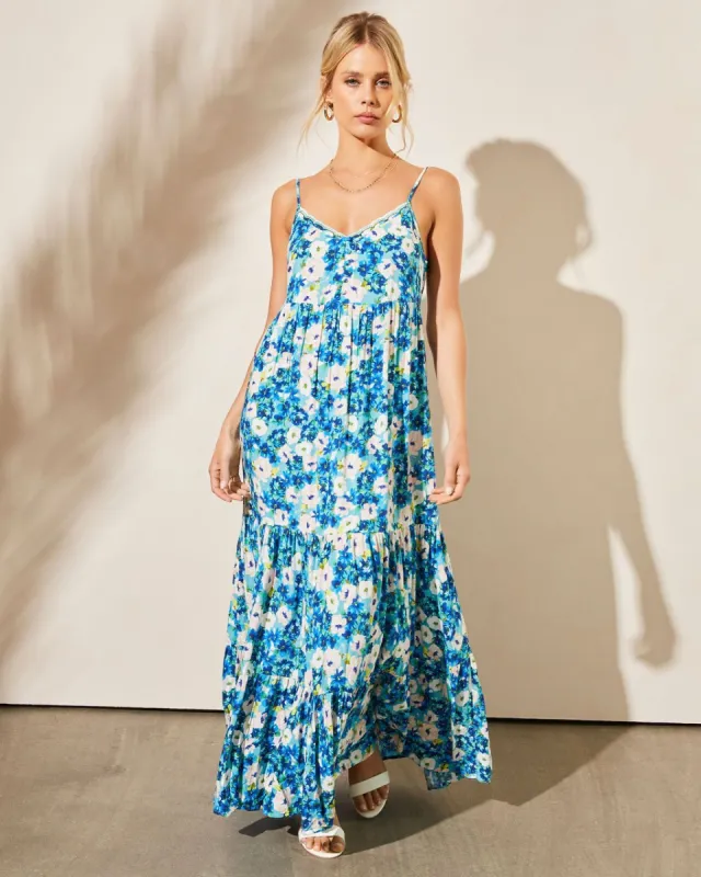 Henrietta Floral Maxi Dress - Blue/Multi - FINAL SALE sold by Vici