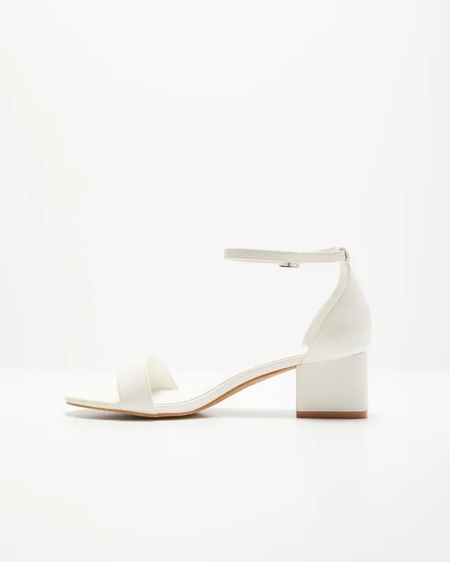 Celestina Heeled Sandal - White - FINAL SALE sold by Vici