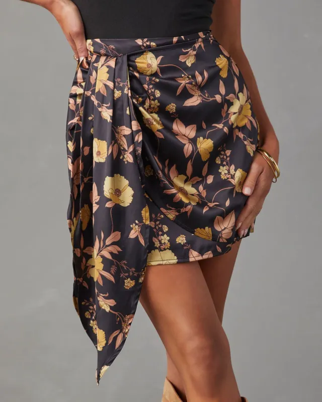 Summer City Nights Floral Mini Skirt sold by Vici