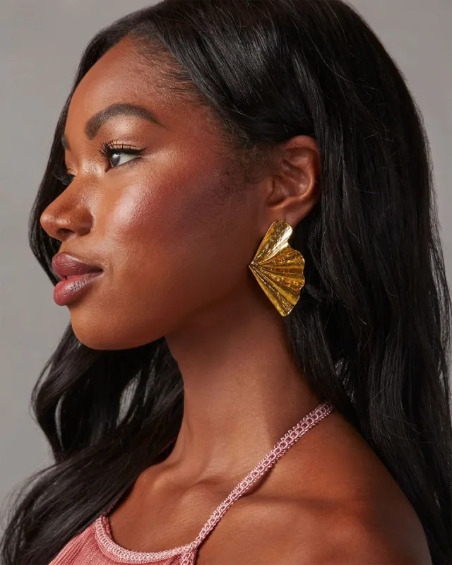Opulence Leaf Earrings - Gold sold by Vici