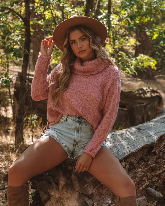 Yuletide Cowl Neck Knit Sweater - Plum - LAST CHANCE made by Vici