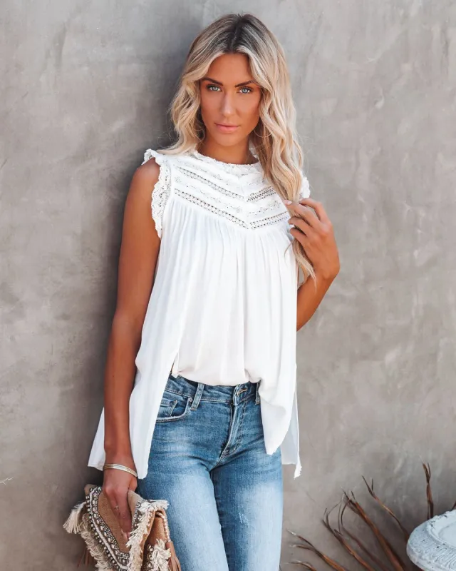 Phara Sleeveless Crochet Lace Top - Ivory - FINAL SALE sold by Vici
