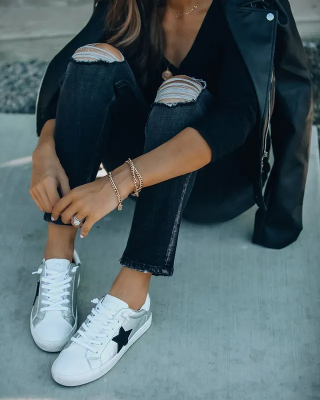 Silver Lining Faux Leather Sneaker - FINAL SALE sold by Vici