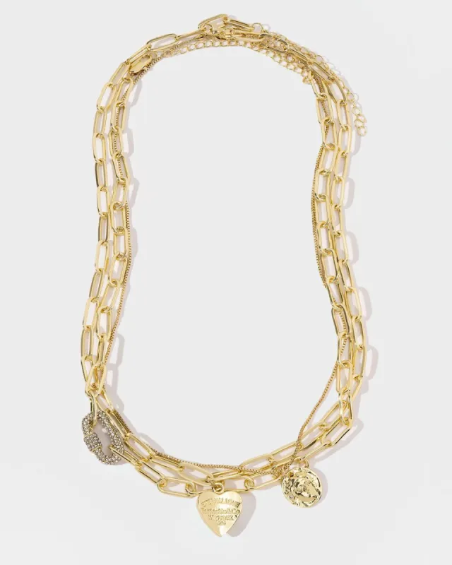 Luisa Layered Necklace - Gold sold by Vici