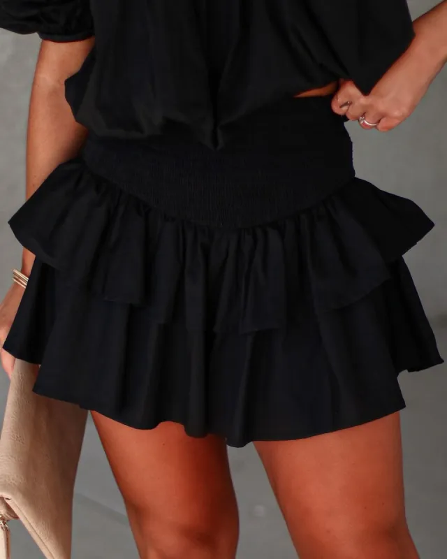 Celine Cotton Tiered Mini Skirt sold by Vici