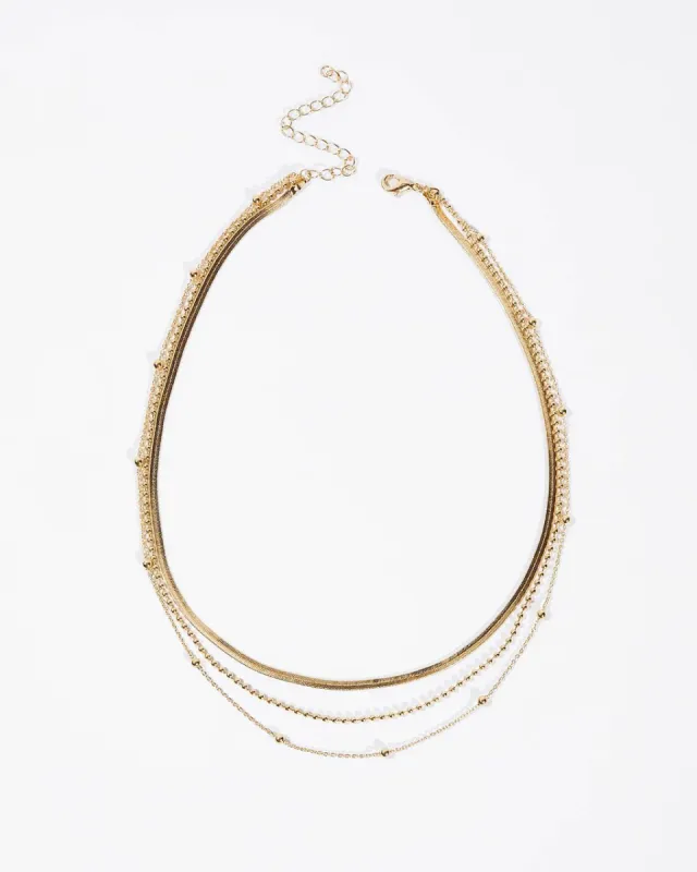 Maya Layered Necklace - Gold sold by Vici