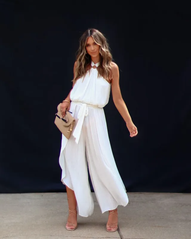 Sway My Way Halter Split Hem Jumpsuit sold by Vici