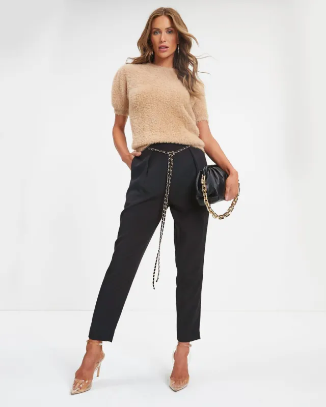 Classic Business Pocketed Chain Belt Trousers sold by Vici