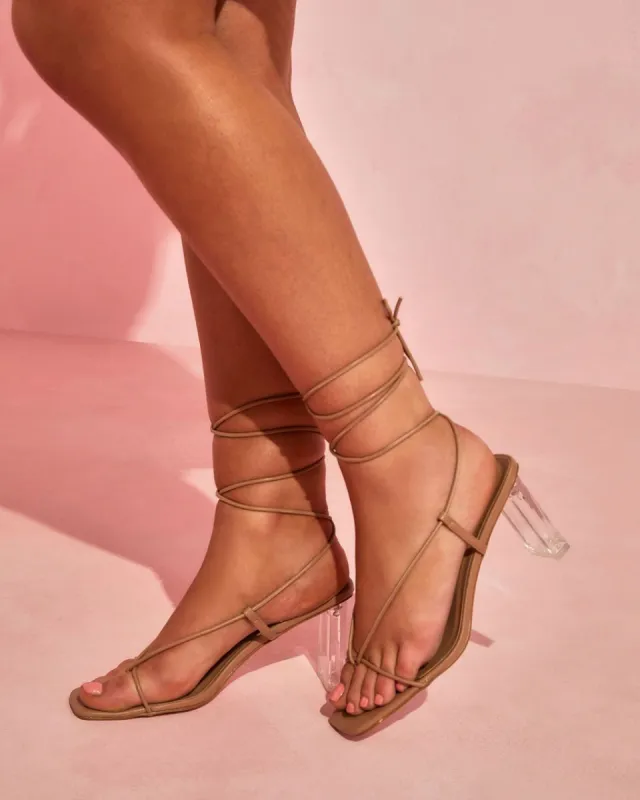 Billini  Emerie Strappy Clear Heels sold by Vici