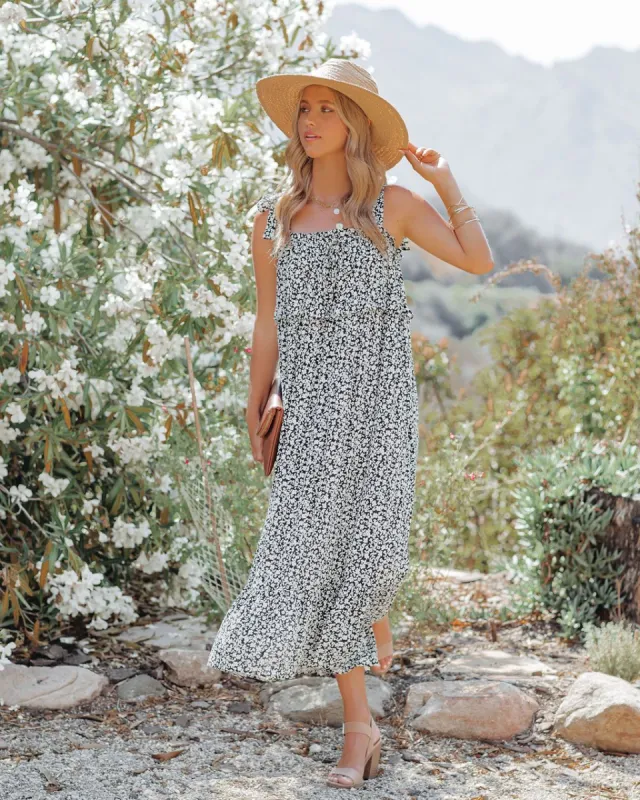 Trooper Floral Tie Strap Midi Dress - FINAL SALE sold by Vici