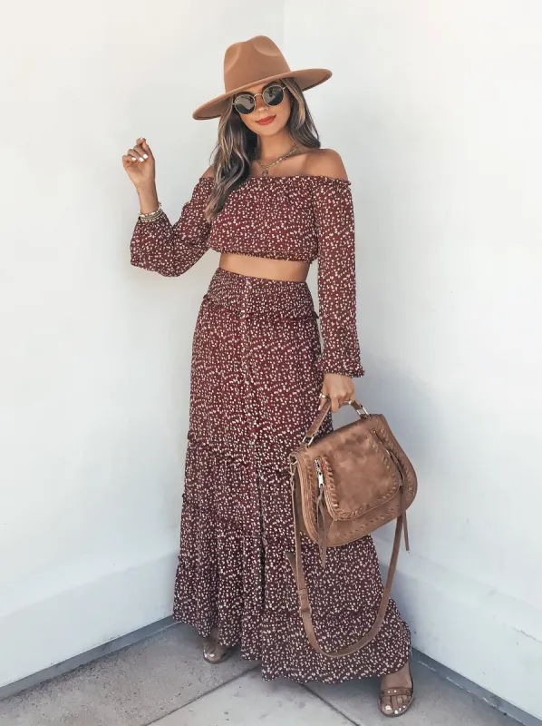 Chiara Floral Smocked Maxi Skirt - FINAL SALE sold by Vici