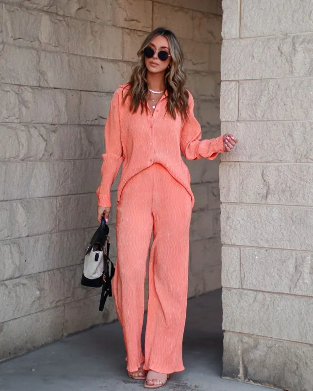 Elodie Plisse Wide Leg Pants sold by Vici