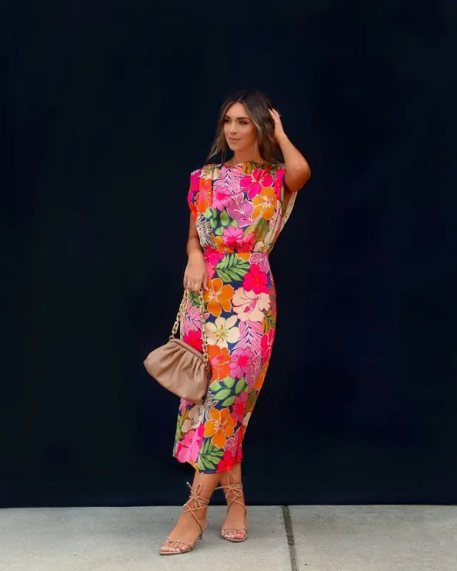Garden Goddess Printed Midi Dress - FINAL SALE sold by Vici