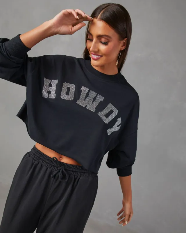 Howdy Pullover Sweatshirt - Black - FINAL SALE sold by Vici