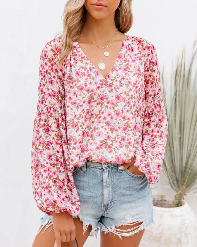 Blythe Floral Chiffon Blouse - FINAL SALE sold by Vici
