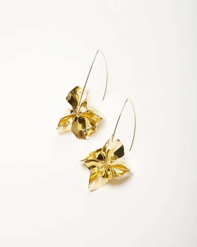 Air Bloom Floral Drop Earrings - Gold - FINAL SALE sold by Vici