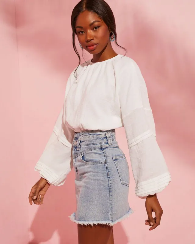 Cartago Cropped Pullover Sweatshirt - White - SALE sold by Vici