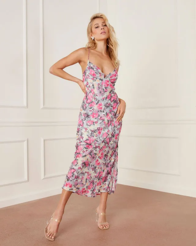 Cecilia Floral Slip Midi Dress - FINAL SALE sold by Vici