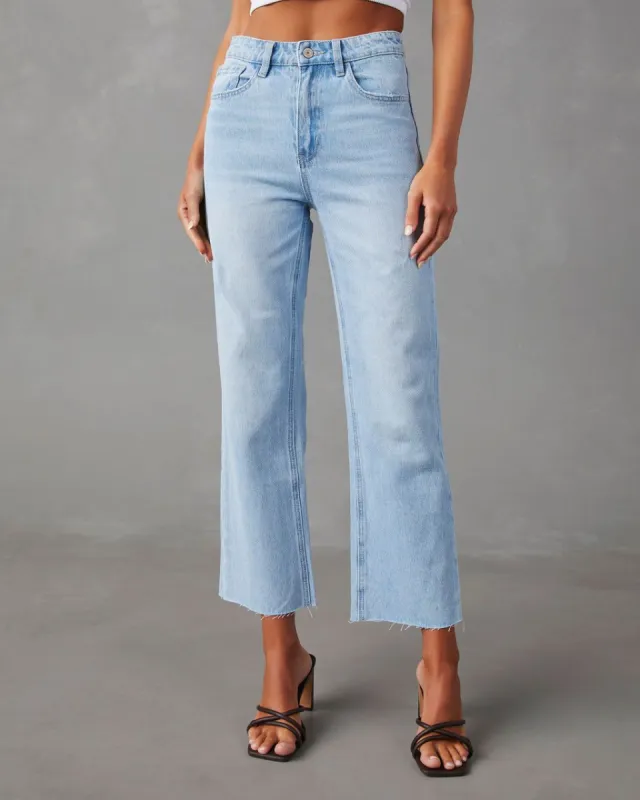 Ryland High Rise Straight Leg Jeans - Light Wash sold by Vici