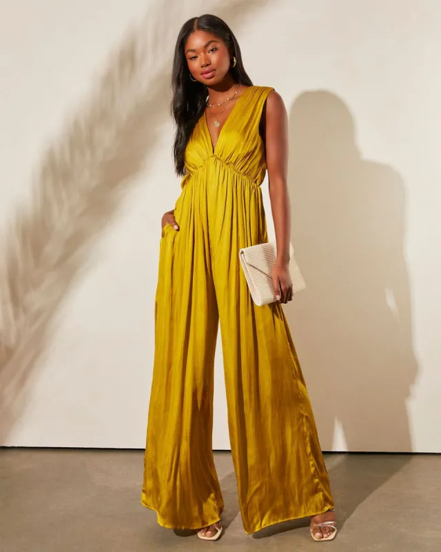 Nicoletta Satin Pocketed Jumpsuit sold by Vici
