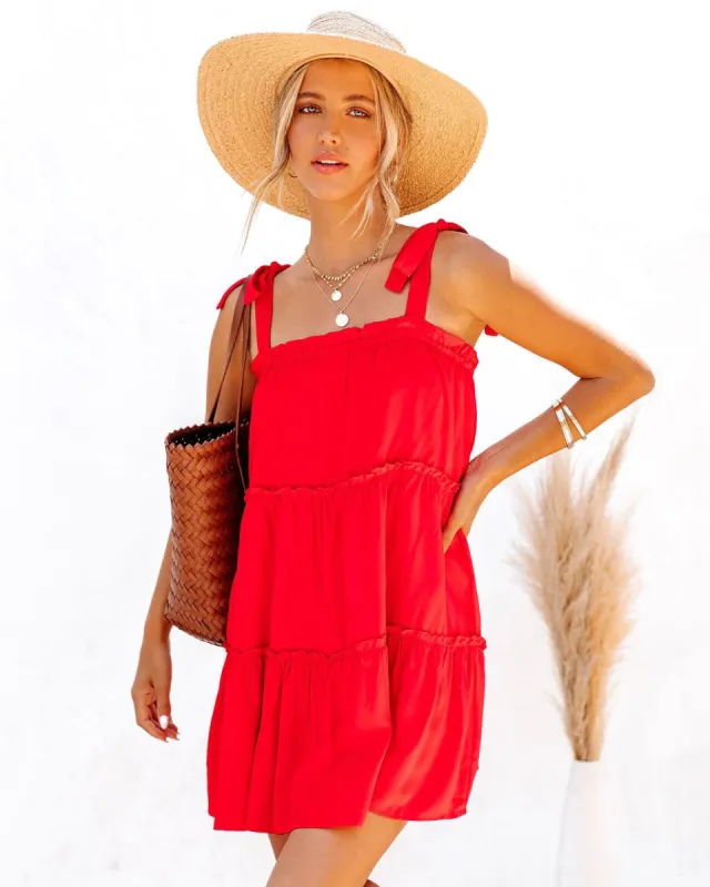 Main Squeeze Tiered Babydoll Dress - Red - FINAL SALE made by Vici