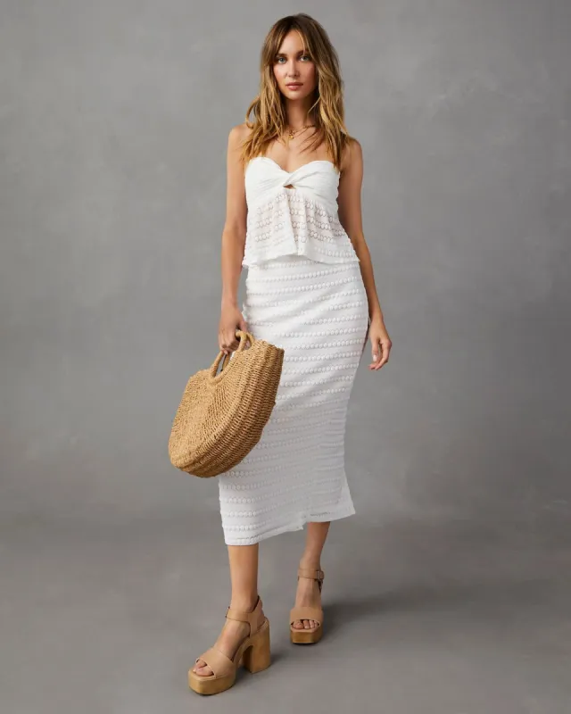 See The Coast Strapless Crop Top sold by Vici