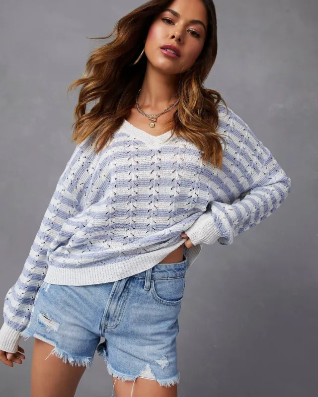 Hialeah Striped Pullover Sweater sold by Vici