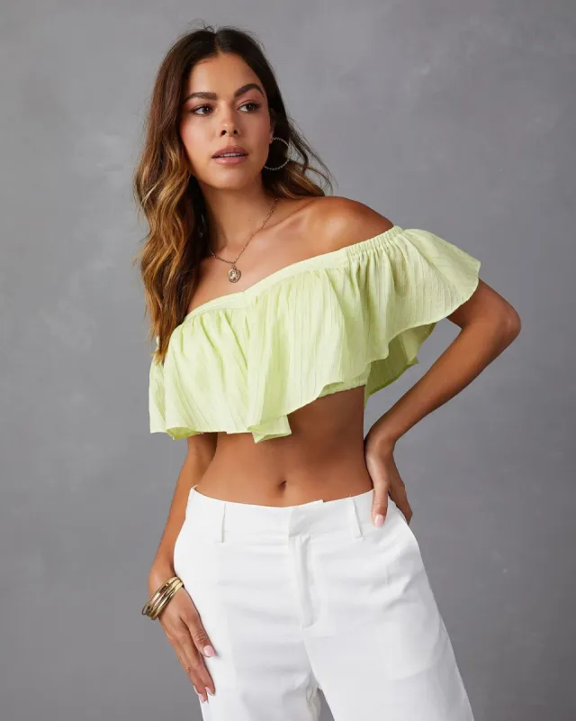 Breeze Off The Shoulder Crop Top sold by Vici
