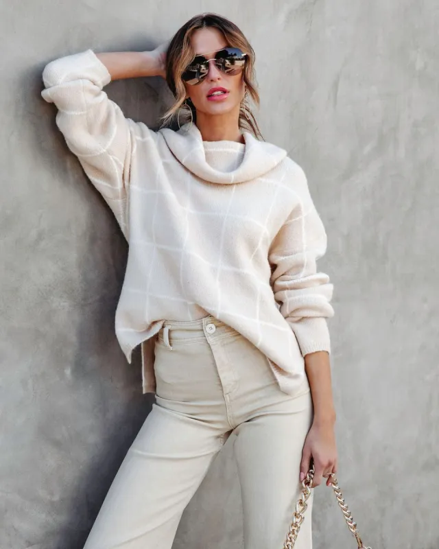 Out Of Line Knit Cowl Neck Sweater sold by Vici