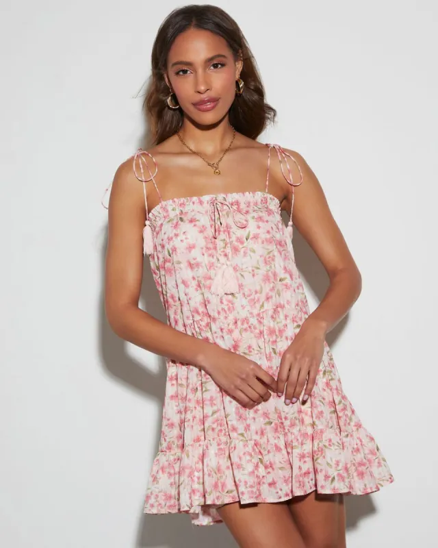 Lucianna Floral Babydoll Mini Dress sold by Vici