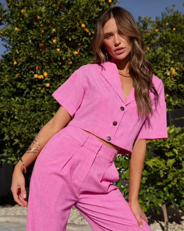 Kamilla Button Front Crop Top sold by Vici