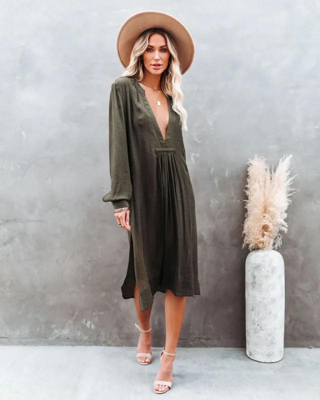 Bali Pocketed Kaftan Dress - Olive - FINAL SALE sold by Vici