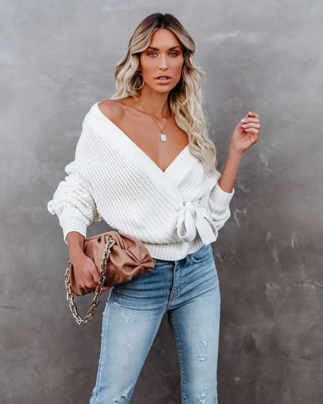 Easy Like Sunday Morning Knit Wrap Sweater sold by Vici
